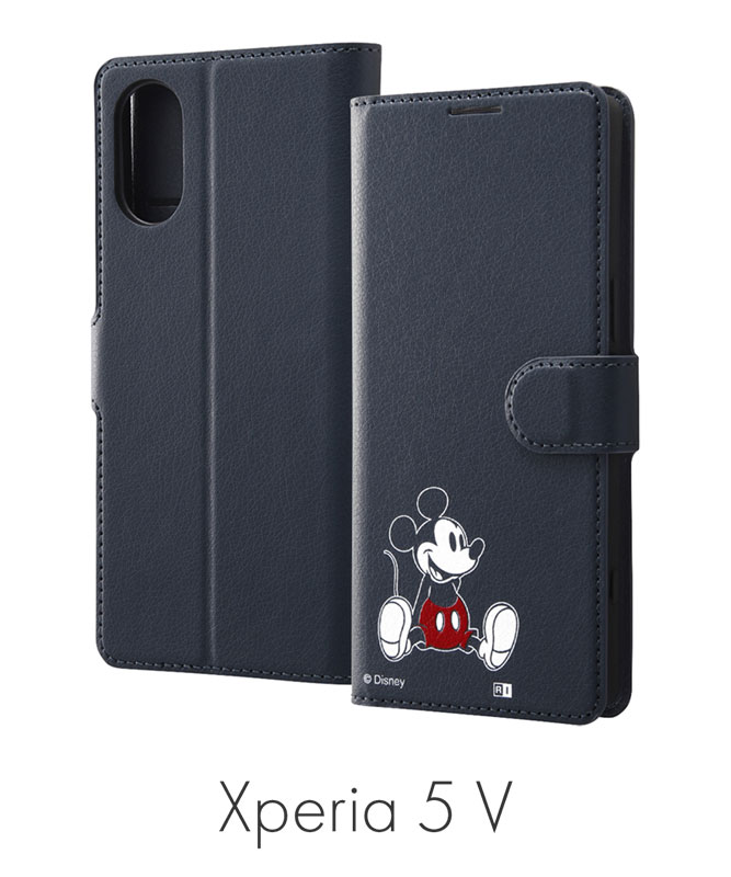 Xperia 5 【Disney手帳ケース付き】 Xperia 5 V ディズニー / 手帳型レザーケース シンプル