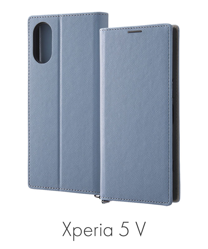 Xperia 5 V 耐衝撃 手帳型レザーケース KAKU Durable ブラック